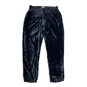 Anthropologie Tina + Jo Josephie Deep Blue Crushed Velvet Pants Size Small (191)